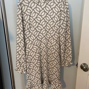 Loft white and black dress